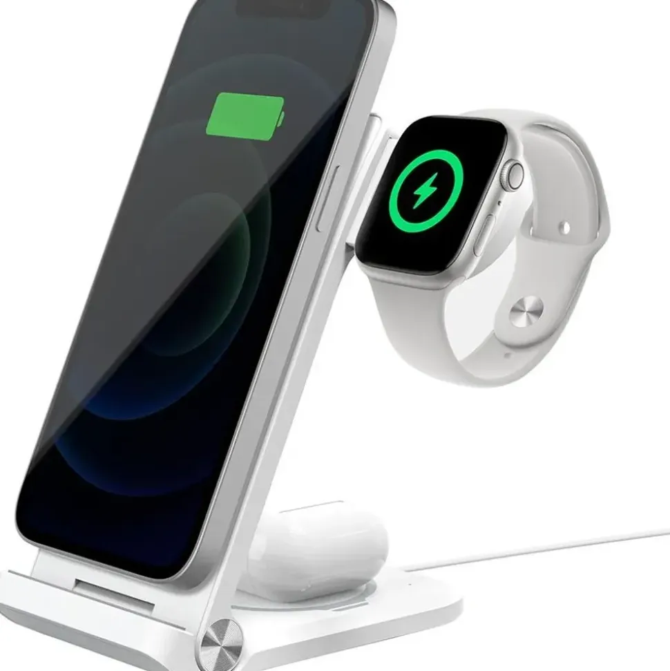 Nillkin 3in1 MagSafe Ladegerät Smartphone Watch TWS, weiß - Weiß