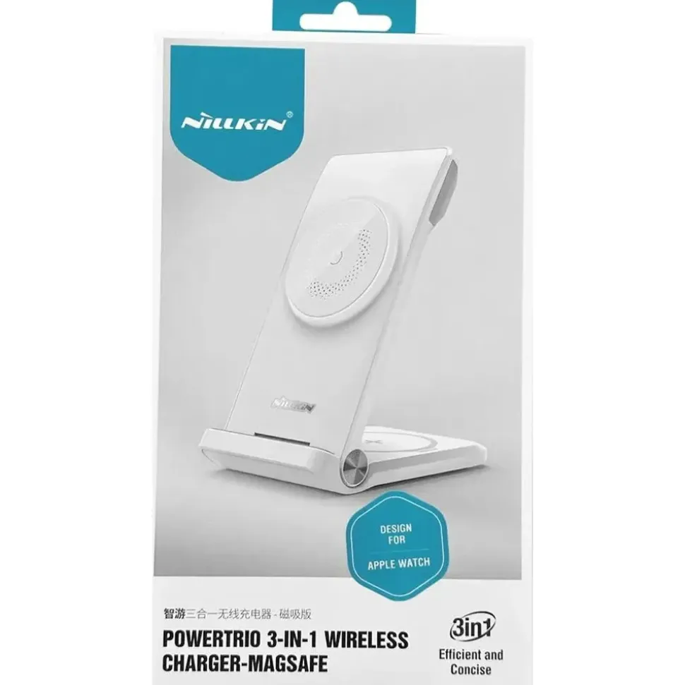 Nillkin 3in1 MagSafe Ladegerät Smartphone Watch TWS, weiß - Weiß