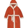 Normani Kinder Bademantel aus Bio-Baumwolle Elounda in Orange | Gr.: 110/116