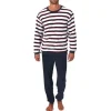 normann Frottee Pyjama Schlafanzug Streifenrot 54