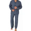 normann Pyjama Flanell blau 52