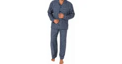normann Pyjama Flanell blau 52