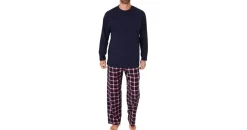 normann Pyjama Karo Blau 50