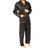 normann Satin Pyjama lang Schattenstreifen Anthrazit 58
