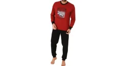 normann Schlafanzug Bündchen Pyjama Rot 56