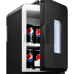 northclan Mini Kühlschrank 15 l 220V/12V 350 mm hoch Schwarz