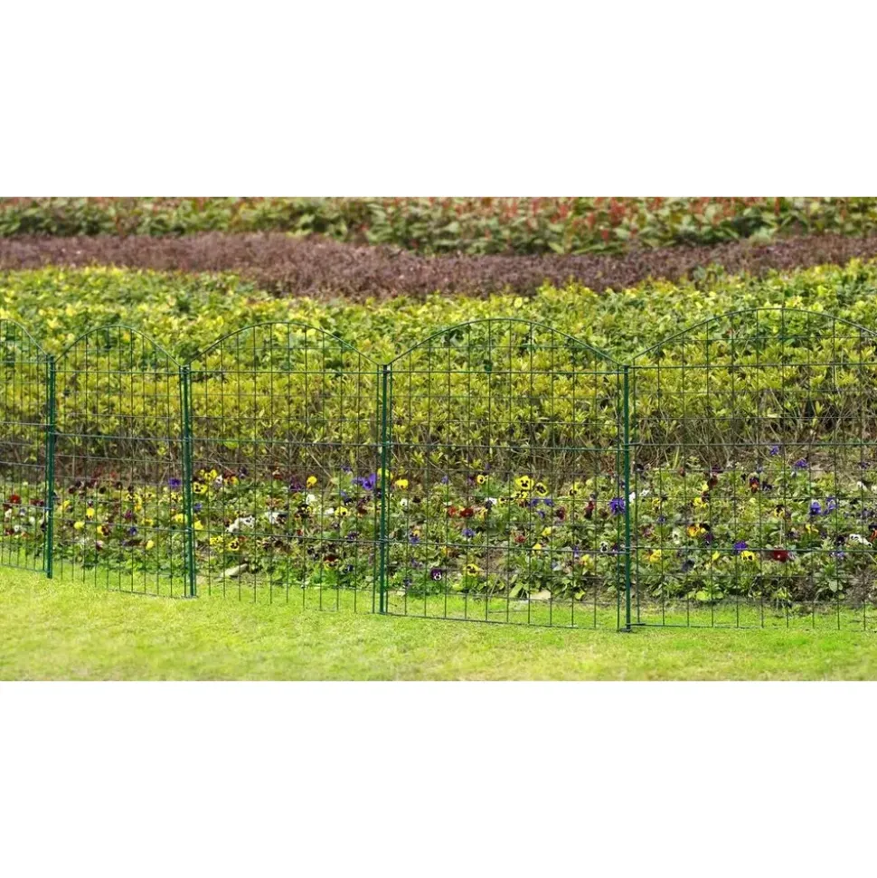 ns asia limited Teichzaun Oberbogen 390 x 78,5 cm Dunkelgrün/Stahl