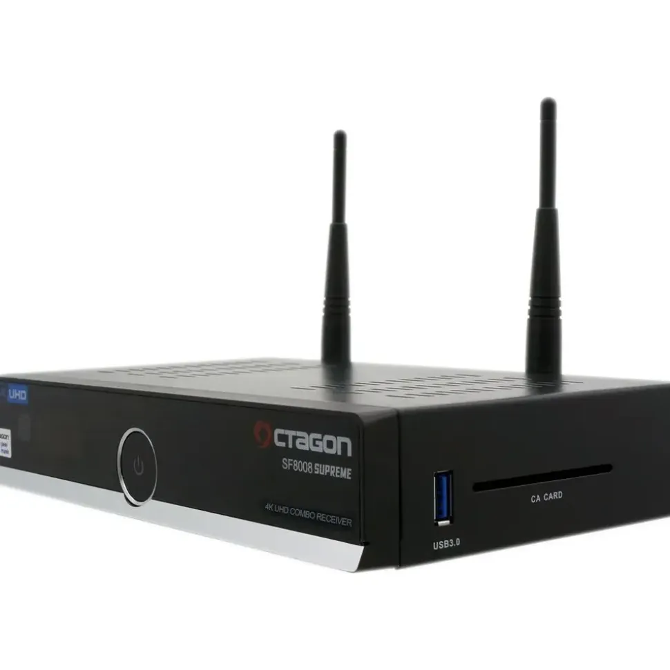Octagon SF8008 Supreme 4K UHD Combo Receiver DVB-S2X + DVB-C/T2 500GB HDD - Schwarz