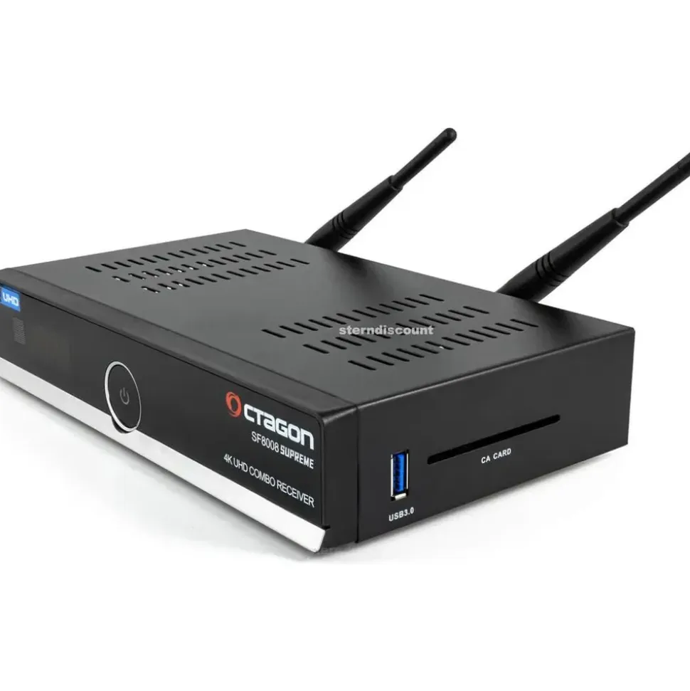 Octagon SF8008 Supreme 4K UHD Combo Receiver DVB-S2X + DVB-C/T2 500GB HDD - Schwarz