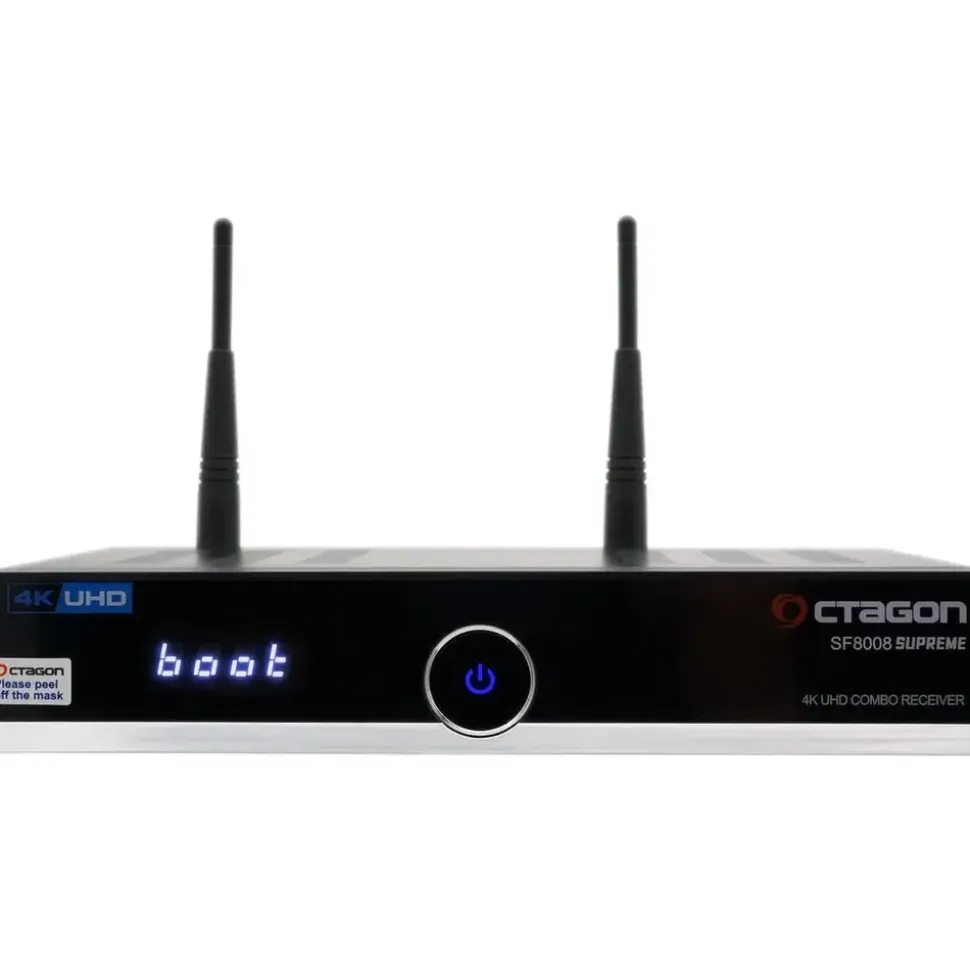 Octagon SF8008 Supreme 4K UHD Combo Receiver DVB-S2X + DVB-C/T2 500GB HDD - Schwarz