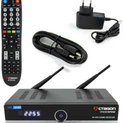 Octagon SF8008 Supreme 4K UHD Combo Receiver DVB-S2X + DVB-C/T2 500GB HDD - Schwarz