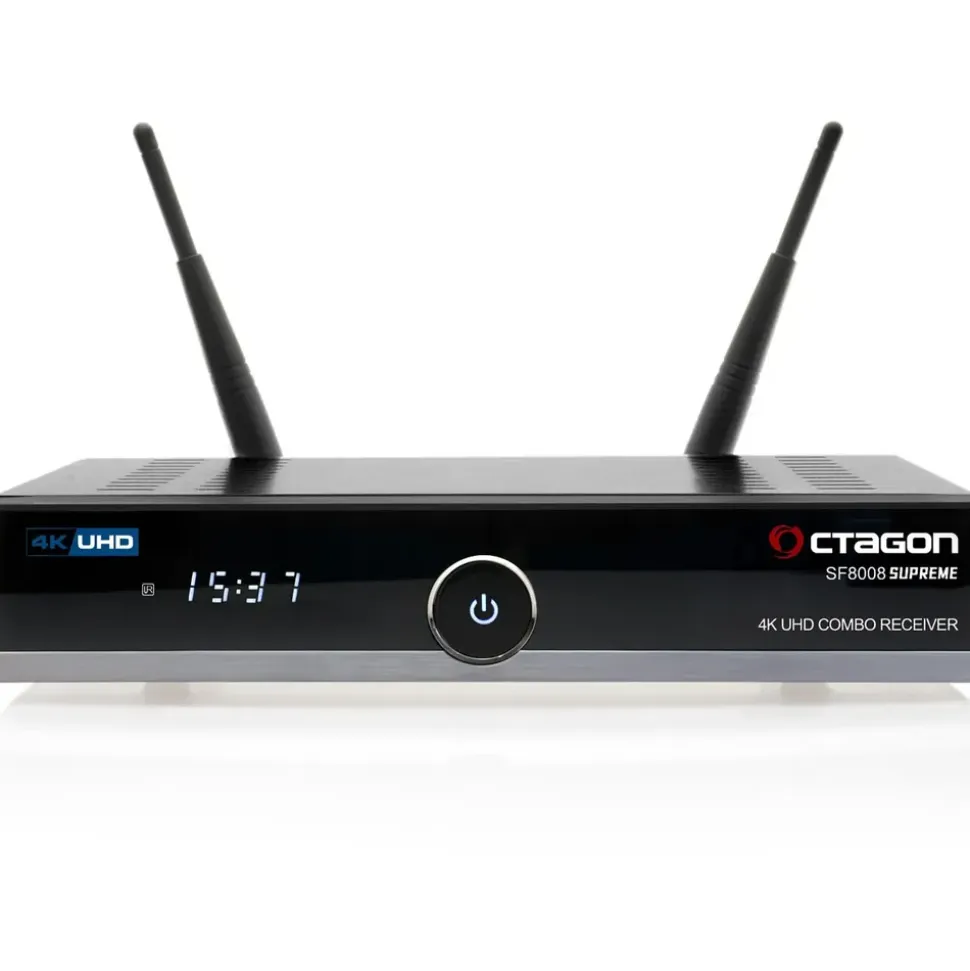 Octagon SF8008 V3 UHD 4K COMBO Supreme E2 DVB-S2X & DVB-C/T2 Linux & Define OS, M.2 Dual-WiFi) - Schwarz