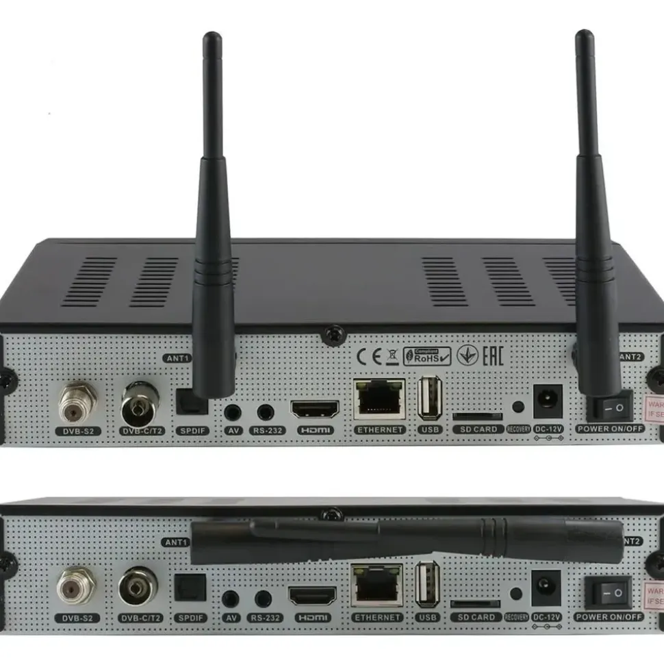 Octagon SF8008 V3 UHD 4K COMBO Supreme E2 DVB-S2X & DVB-C/T2 Linux & Define OS, M.2 Dual-WiFi) - Schwarz