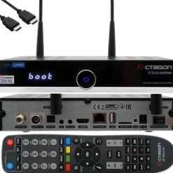 Octagon SF8008 V3 UHD 4K COMBO Supreme E2 DVB-S2X & DVB-C/T2 Linux & Define OS, M.2 Dual-WiFi) - Schwarz