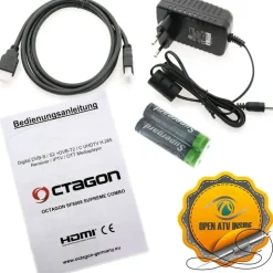 Octagon SF8008 V3 UHD 4K COMBO Supreme E2 DVB-S2X & DVB-C/T2 Linux & Define OS, M.2 Dual-WiFi) - Schwarz