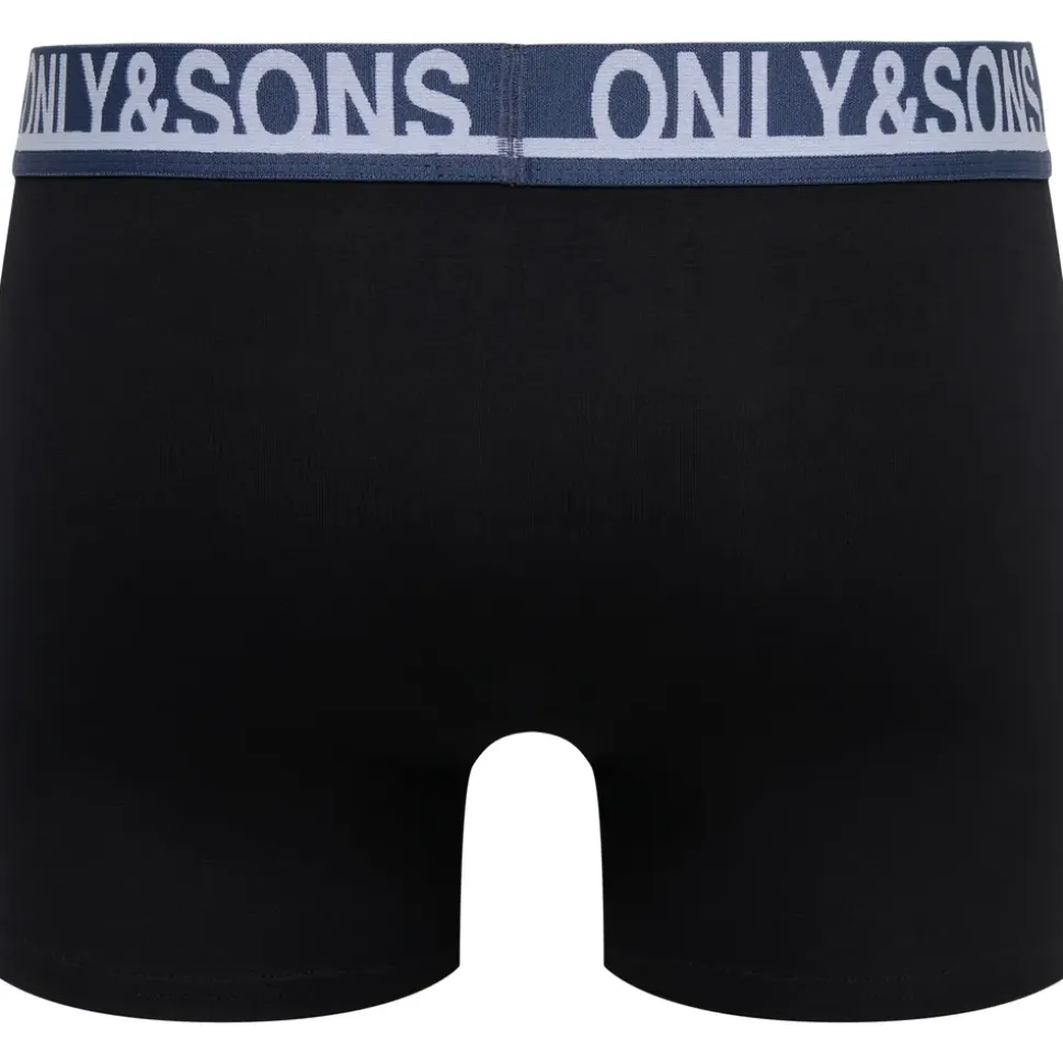 Only & Sons ONSTREY SOLID BOXER 5PACK Weiß / Blau / Marine / Rauchblau / Oliv L