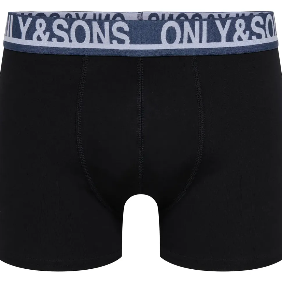 Only & Sons ONSTREY SOLID BOXER 5PACK Weiß / Blau / Marine / Rauchblau / Oliv L