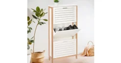 Onvaya Schuhkipper 53 x 108 x 19 cm weiß / weiß