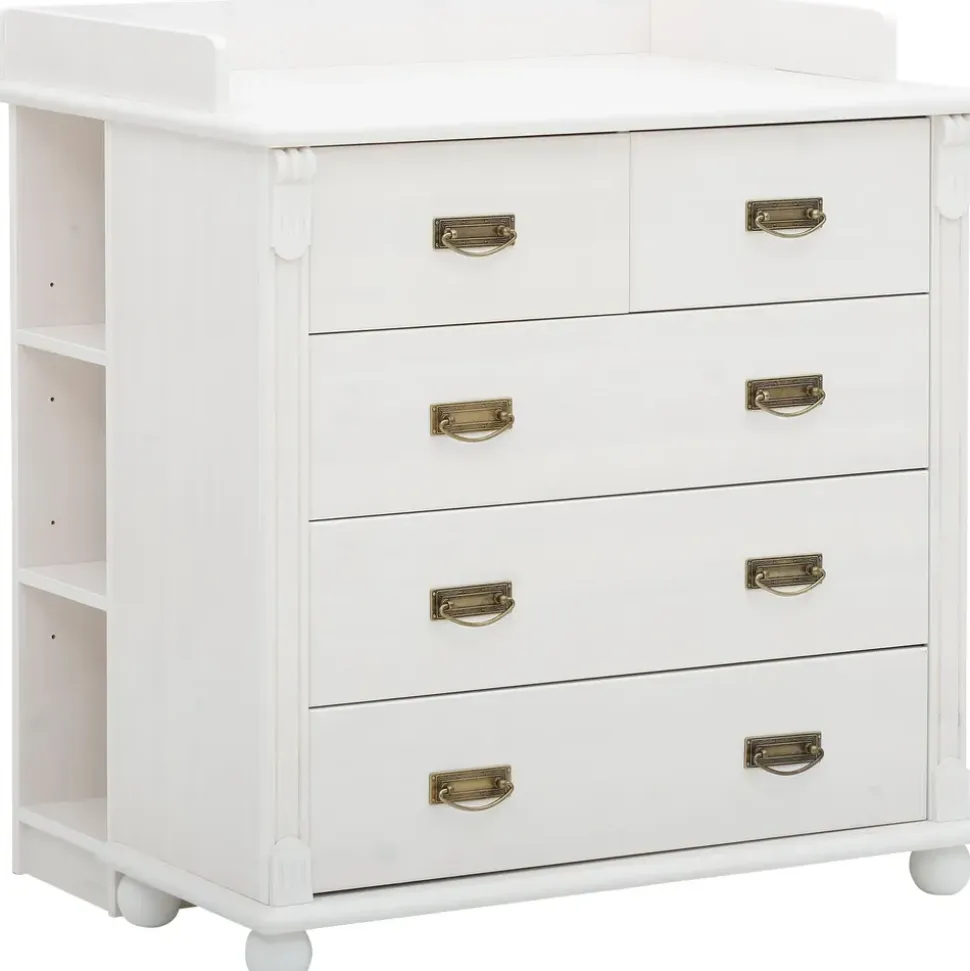 OTTO home Babyzimmer-Komplettset OTTO HOME "Aimo", Landhausstil, stabile Qualität, edles Design, Messinggriffe", Kinder, Gr.
