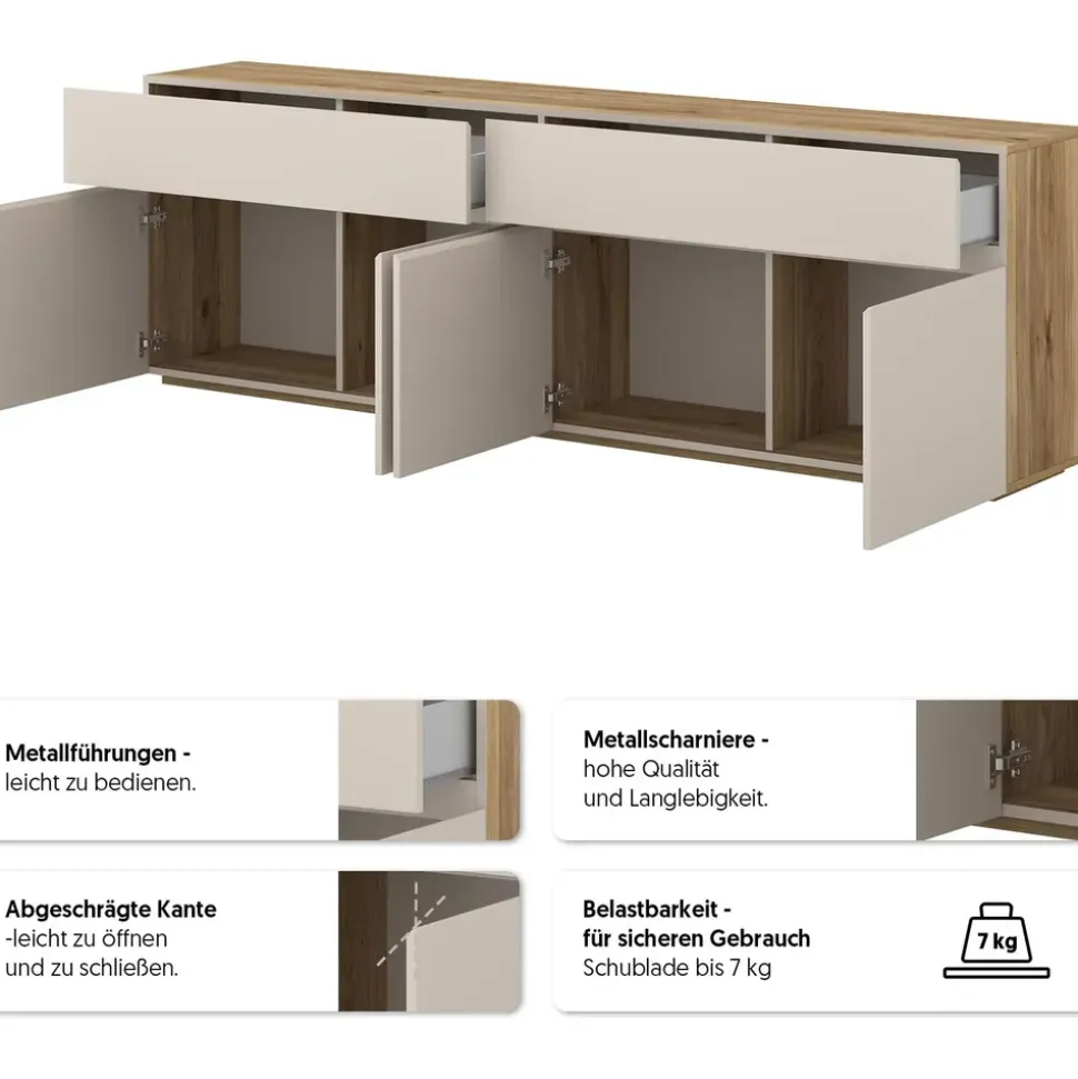OTTO home Criss 200 x 64 x 34 cm Beige