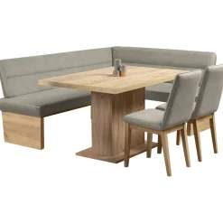 OTTO home Eckbankgruppe Beluna + Cross Essecke Sitzgruppe Eckbank Küchenbank, (Set, 4-tlg., Eckbank, 2 Stühle und Tisch), Sitzgruppe Esszimmer Stühle Tisch und Bank bequem gepolstert braun