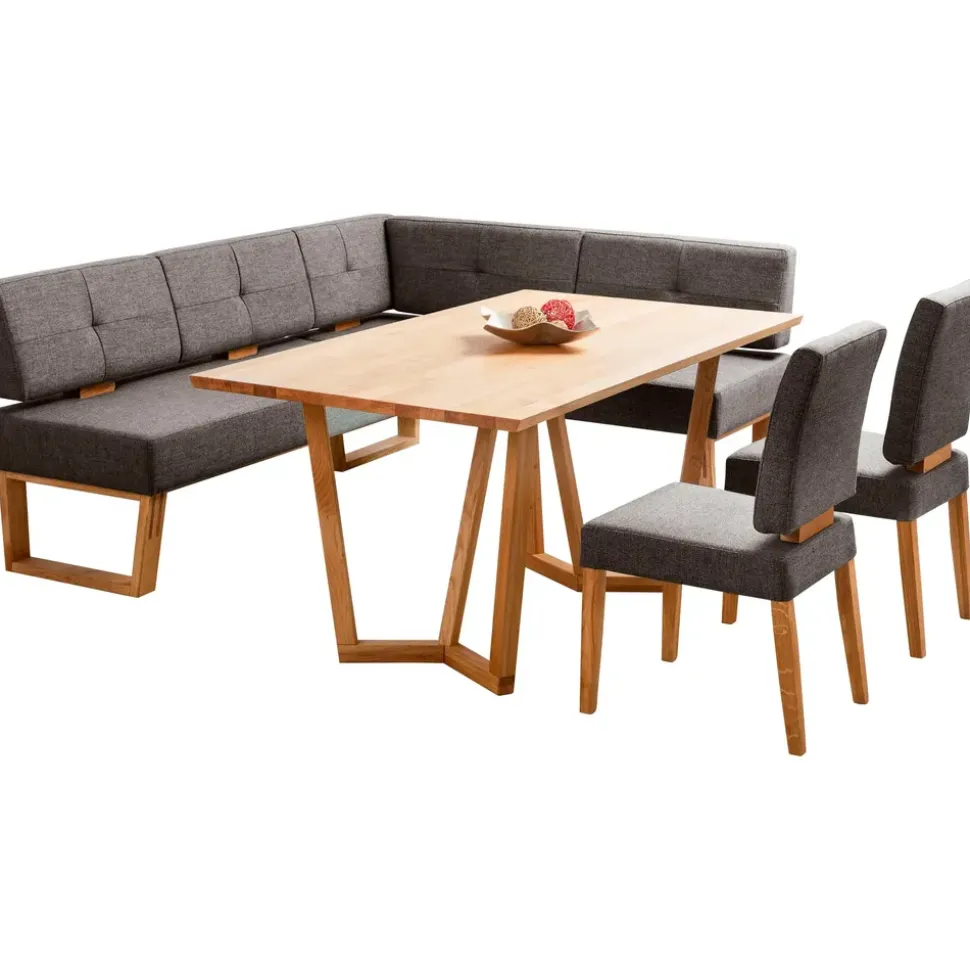 OTTO home Eckbankgruppe OTTO HOME "Ponza Eckbank Küchenbank", braun (braun, eiche geölt), langer Schenkel links, Sitzmöbel-Sets, Eckbankgruppe, Sitzgruppe Esszimmer Stühle Tisch und Bank bequem gepolstert