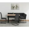 OTTO home Eckbankgruppe OTTO HOME "Barcell/Ivanna/Calgoty", anthrazit, eiche farb., anthrazit, schwarz, B:120cm H:76cm T:80cm, MDF, Metall, Stoff, Sitzmöbel-Sets, Eckbankgruppe, Sitzgruppe, Eckbank und Stühle bequem gepolstert, Tisch 120x80 cm