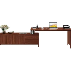 OTTO home Eckschreibtisch Luven Kiefer massiv / Braun