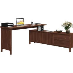 OTTO home Eckschreibtisch Luven Kiefer massiv / Braun