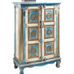 OTTO home Highboard 80 x 120 x 40 cm Antik Blau / Creme