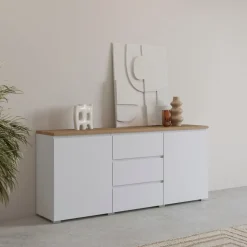 OTTO home Modo 150 x 68 x 34,5 cm Weiß / Eiche Mauvella