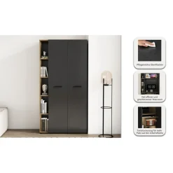 OTTO home Moid 88,2 x 174,6 x 41,5 cm Schwarz