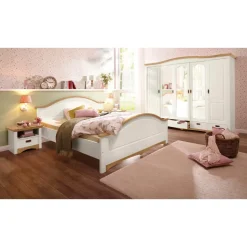 OTTO home Schlafzimmer-Set Konrad', komplettes Schlafzimmer mit großem Schrank, (Set, 4-tlg., Kleiderschrank 5 türig mit Schubladen, 2 Nachttische, Bett 180x200cm), mit 5-trg. Kleiderschrank, Bett 180/200 cm und 2 Nachttischen weiß