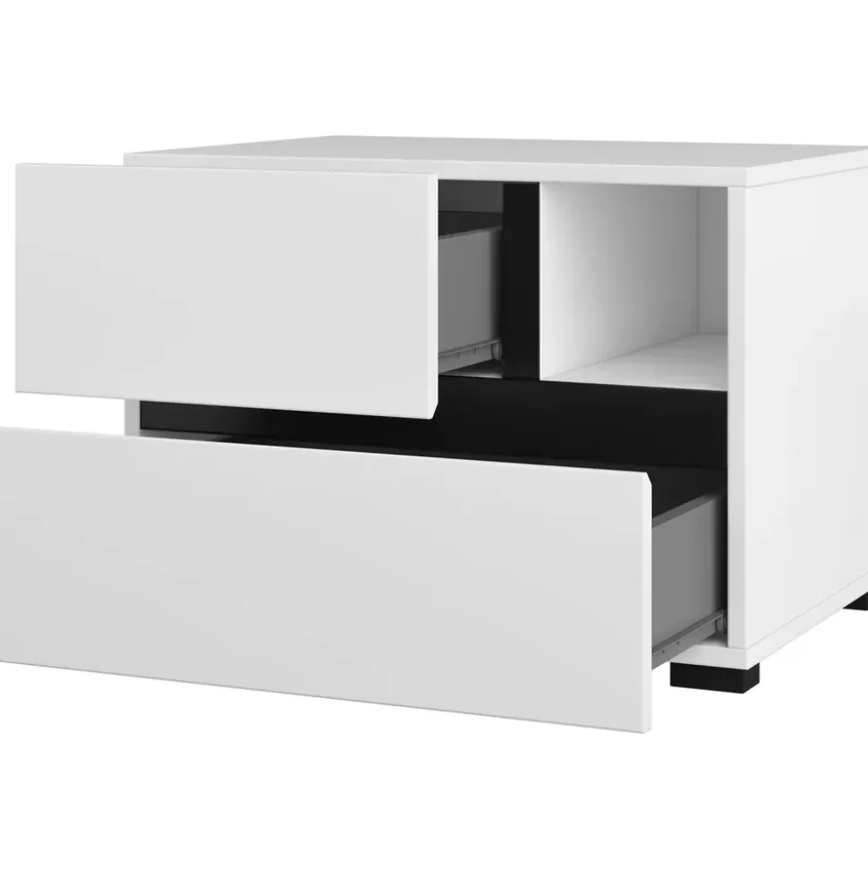 OTTO home Schlafzimmer-Set OTTO HOME "Cross, moderne, grifflose Optik, FSC-zertifiziert", weiß, 2trg. Schrank + ohne Matratze, B/H: 180cm x 200cm, 2trg. Schrank, Schlafzimmermöbel-Sets, Komplettschlafzimmer-Set