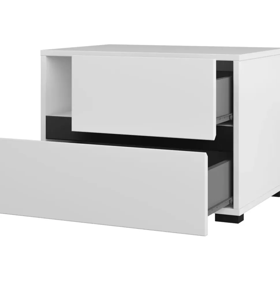 OTTO home Schlafzimmer-Set OTTO HOME "Cross, moderne, grifflose Optik, FSC-zertifiziert", weiß, 2trg. Schrank + ohne Matratze, B/H: 180cm x 200cm, 2trg. Schrank, Schlafzimmermöbel-Sets, Komplettschlafzimmer-Set