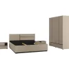 OTTO home Schlafzimmer-Set OTTO HOME "Cross, moderne, grifflose Optik, FSC-zertifiziert", braun (congo), 4trg. Schrank + ohne Matratze, B/H: 180cm x 200cm, 4trg. Schrank, Schlafzimmermöbel-Sets, Komplettschlafzimmer-Set