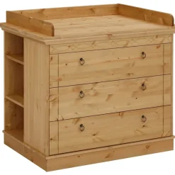 OTTO home Wickelkommode OTTO HOME "Indra, Landhausstil, viel Stauraum", beige (natur, natur), B:100cm H:85cm T:76cm, Massivholz, Wickelkommoden, Wickelkommode, FSC zertifiziertes Massivholz, inklusive Unterbauregal und Aufsatz