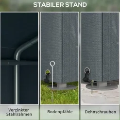 Outsunny Garagenzelt 1,6 x 2,18 x 1,72 m Lagerzelt mit UV-Schutz, Reißverschlusstür