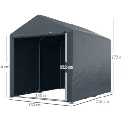 Outsunny Garagenzelt 1,6 x 2,18 x 1,72 m Lagerzelt mit UV-Schutz, Reißverschlusstür