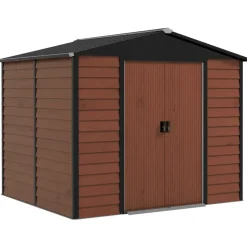Outsunny Gerätehaus 4,4 m2 2,40 x 2,06 m Teak