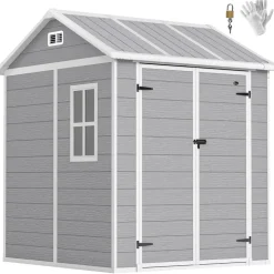 Outsunny Gerätehaus 1,81 x 1,81 m Grau