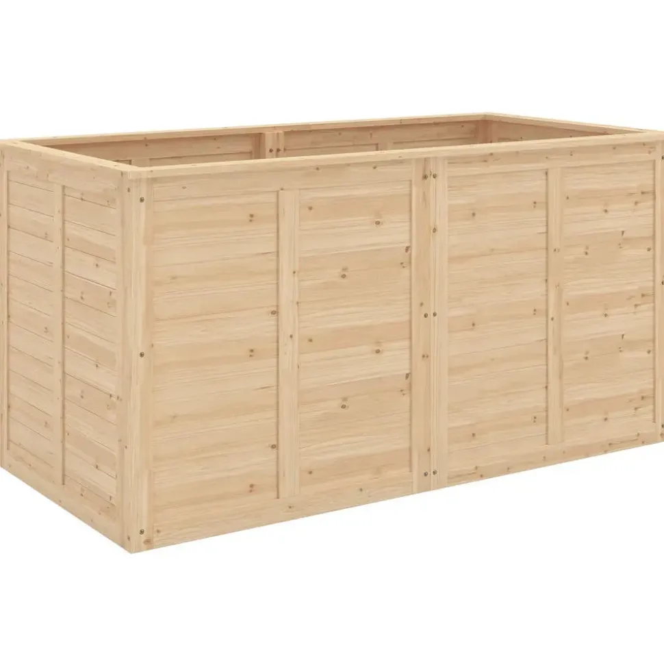 Outsunny Hochbeet Holz 152 x 77 x 77 cm Natur