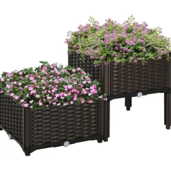 Outsunny Hochbeet in Rattan-Optik