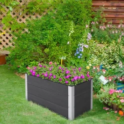 Outsunny Hochbeet 100 x 50 x 50 cm Grau