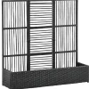 Outsunny Polyrattan Hochbeet mit Rankgitter 103 x 29 x 103 cm Schwarz