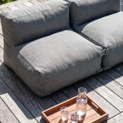 Oviala Modulares Gartenmöbel 2-Sitzer grau