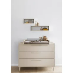 Paidi Wickelkommode EEFJE in Beige, 3 Schubladen mit Soft-Close, verschiedene Ausführungen, langlebige Kommode, geprüfte Sicherheit, Wickeltisch aus Holz beige|braun 124 cm x 93 cm x 57 cm