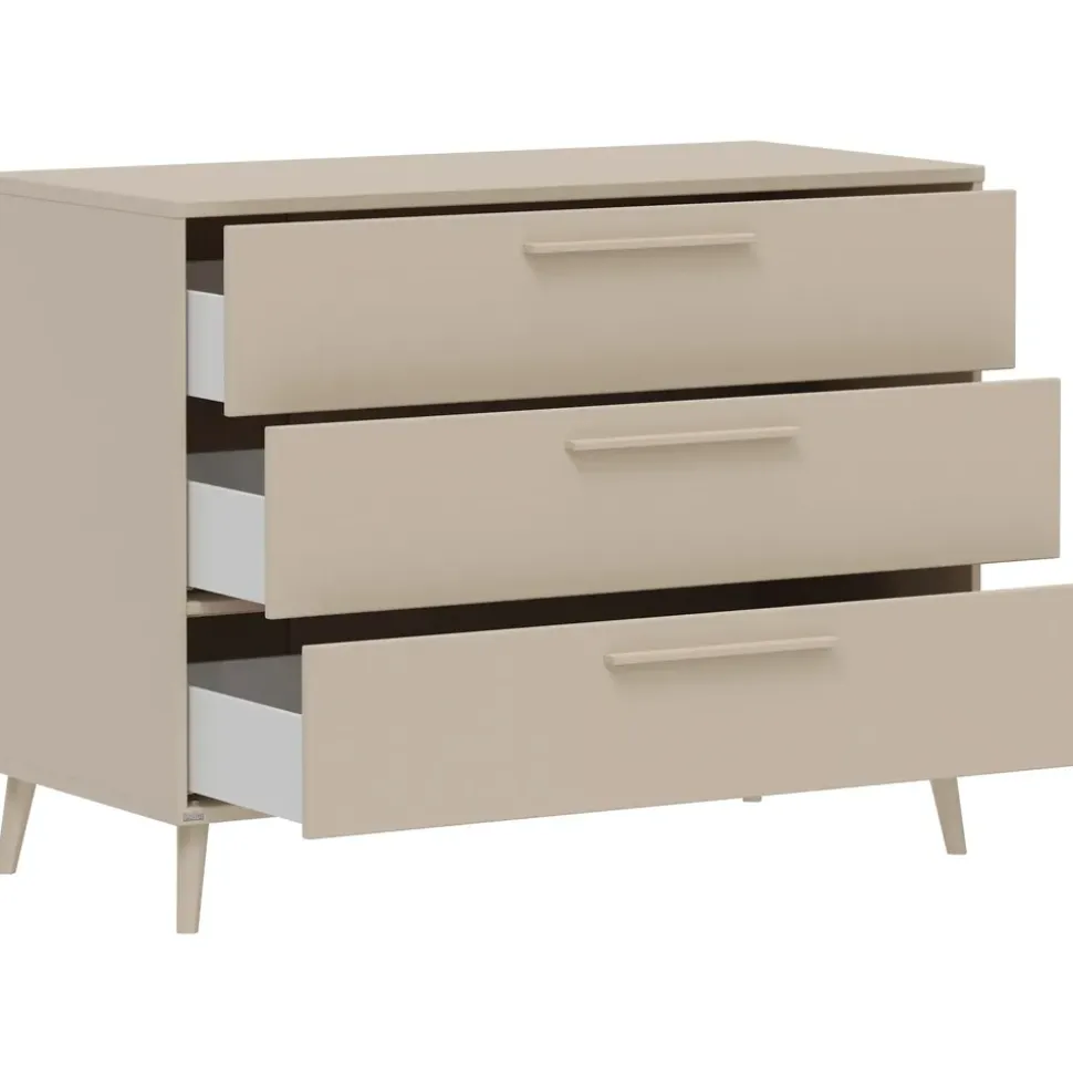Paidi Wickelkommode EEFJE in Beige, 3 Schubladen mit Soft-Close, verschiedene Ausführungen, langlebige Kommode, geprüfte Sicherheit, Wickeltisch aus Holz beige|braun 124 cm x 93 cm x 57 cm