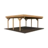 Palmako Karl Doppel-Carport 600 x 512 cm Braun tauchgrundiert