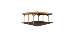 Palmako Karl Doppel-Carport 600 x 512 cm Braun tauchgrundiert